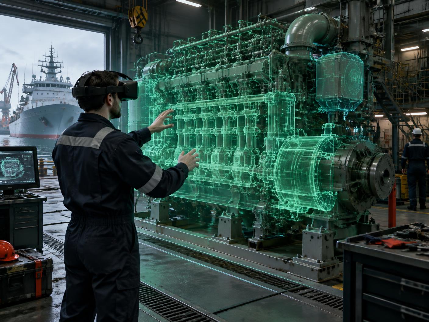 Opérateur industriel manipulant un environnement virtuel